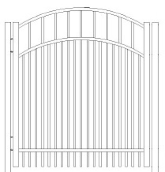36 Inch Horizon Residential Arched Gate