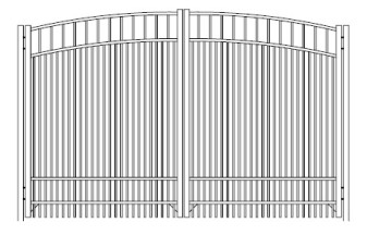 96 Inch Horizon Industrial Greenwich Arched Double Gate