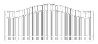 72 Inch Horizon  Industrial Woodbridge Arched Double Gate