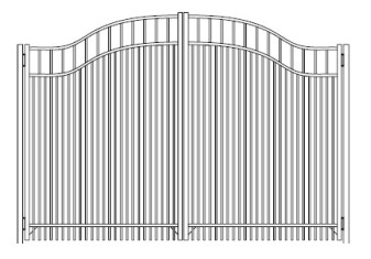 96 Inch Horizon Industrial Woodbridge Arched Double Gate