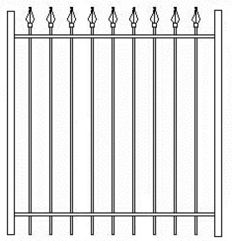 48 Inch High RPF100 Residential Wrought Iron Gate