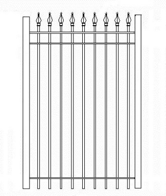 72 Inch High RPF105 Commercial Wrought Iron Gate