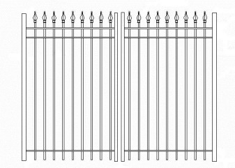 72 Inch High RPF105 Commercial Wrought Iron Double Gate