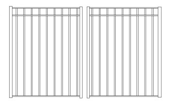 54 Inch High RPPF20 Commercial Wrought Iron Double Gate