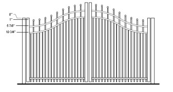 42 Inch Ravenna Residential Bell Curve Arched Double Gate