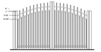 54 Inch Ravenna Residential Rainbow Arched Double Gate