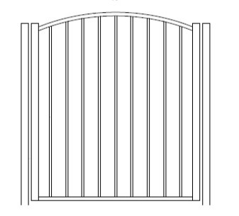 48 Inch High Solon Residential Arched Gate (Quick Ship)