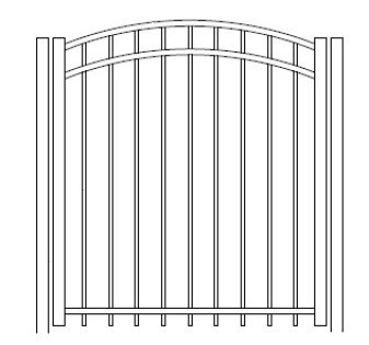 60 Inch High Auburn Residential Arched Gate (Quick Ship)