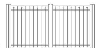 54 Inch High Windham Residential Double Gate (Quick Ship)