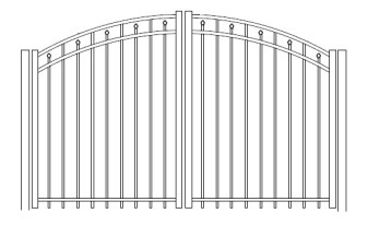 54 Inch Windham Residential Rainbow Arched Double Gate