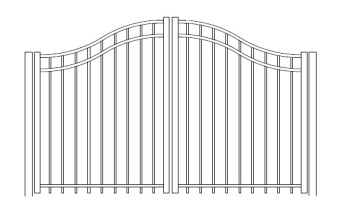 72 Inch Auburn Commercial Bell Curve Arched Double Gate