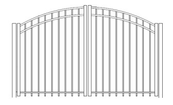 36 Inch Auburn Residential Rainbow Arched Double Gate
