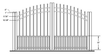 54 Inch Aurora Residential Puppy-Picket Rainbow Arched Double Gate