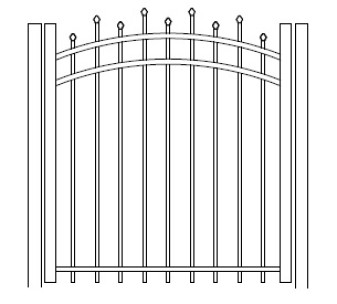 54 Inch Hiram Residential Arched Gate