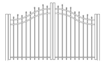 36 Inch Hiram Residential Bell Curve Arched Double Gate