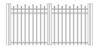 54 Inch Hiram Residential Double Gate