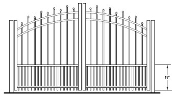 72 Inch Hiram Residential Rainbow Puppy-Picket Arched Double Gate