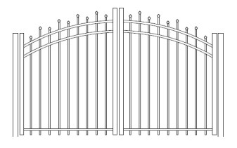 42 Inch Hiram Residential Rainbow Arched Double Gate