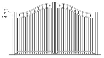 60 Inch Tallmadge Commercial Bell Curve Arched Double Gate