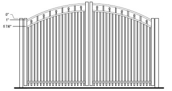 72 Inch Tallmadge Commercial Rainbow Arched Double Gate