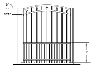 42 Inch Windham Residential Puppy-Picket Arched Gate