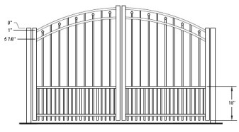 72 Inch Windham Residential Rainbow Puppy-Picket Arched Double Gate