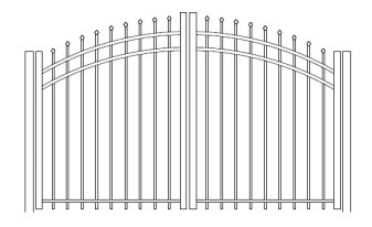 60 Inch Aurora Commercial Rainbow Arched Double Gate