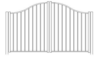 60 Inch Solon Concealed Fastener Bell Curve Arched Double Gate