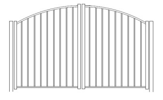 54 Inch Solon Concealed Fastener Rainbow Arched Double Gate