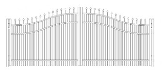 54 Inch Falcon Commercial Woodbridge Arched Double Gate