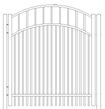 54 Inch Horizon Commercial Arched Gate