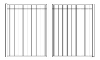 54 Inch High RPPF20 Commercial Wrought Iron Pool Double Gate