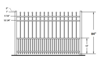 84 Inch Aurora Industrial Puppy Picket Aluminum Fence