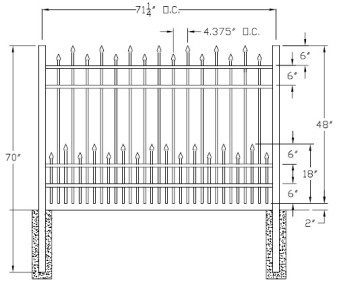 48 Inch Residential Doggie Panel Aluminum Fence