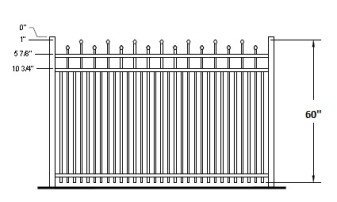 60 Inch Kent Residential Aluminum Fence