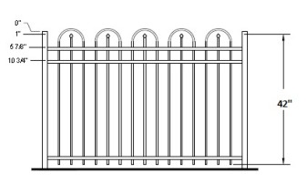42 Inch Mantua Residential Aluminum Fence
