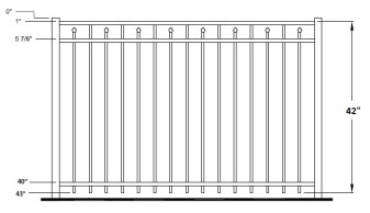 42 Inch Windham Residential Aluminum Fence