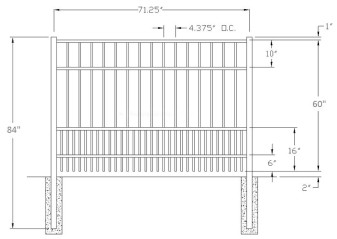 60 Inch Residential Doggie Panel Aluminum Fence