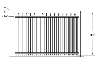 48 Inch Tallmadge Commercial Aluminum Fence