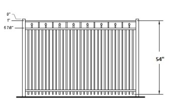 54 Inch Tallmadge Commercial Aluminum Fence