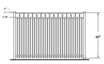 60 Inch Tallmadge Commercial Aluminum Fence