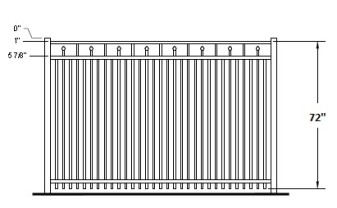 72 Inch Tallmadge Commercial Aluminum Fence