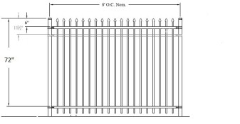72-Inch Classic Commercial Steel Fence