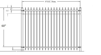 60-Inch Genesis Commercial Steel Fence