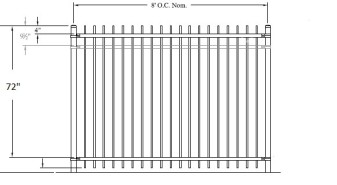 72 Inch Genesis Commercial Steel Fence