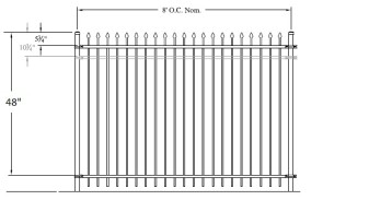48-Inch Classic Residential Steel Fence