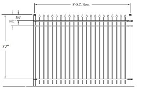 72 Inch Classic Residential Steel Fence