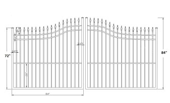 The Apollo 14’ Wide- 6′ to 7′ Double Driveway Gate