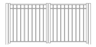 54 Inch High Auburn Concealed Fastener Pool Fence Double Gate
