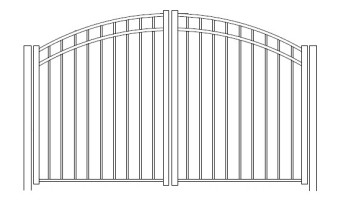 54 Inch High Auburn Concealed Fastener Rainbow Arched Double Gate-Pool